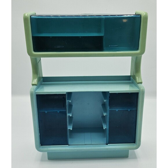 Vintage 1978 Barbie Dream Hutch Cabinet Blue Kitchen Table Blue USA Collectible - Picture 6 of 14